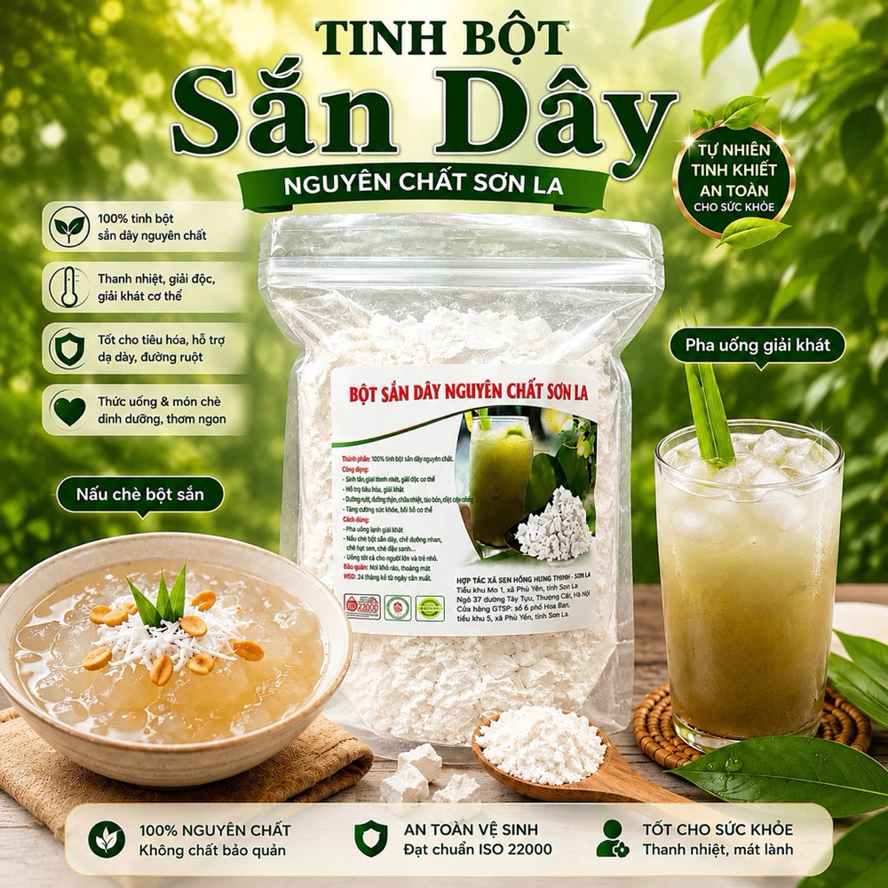1kg Tinh bột sắn dây nguyên chất Sơn La
