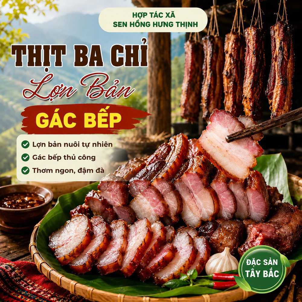 1kg Thịt ba chỉ lợn bản gác bếp