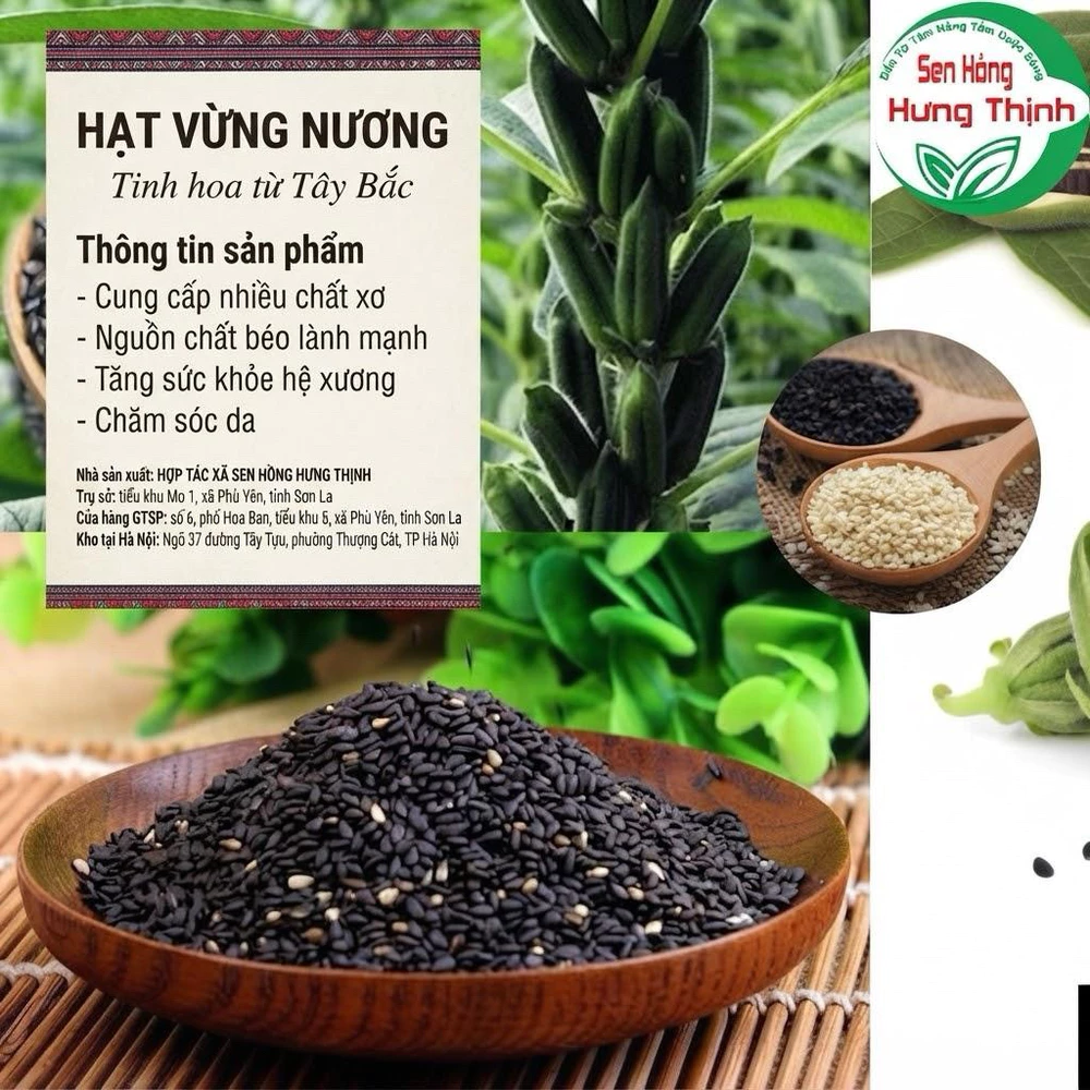 Combo vừng nương Sơn La - 300gr vừng đen và 300gr vừng vàng - Ảnh 4